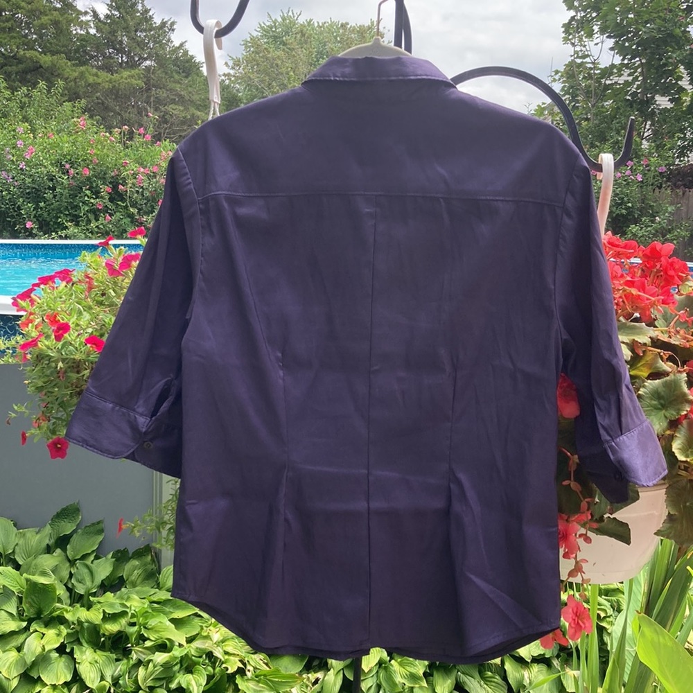 Express stretch - 13/14 purple button up short sleeve shirt - Picture 8 of 10